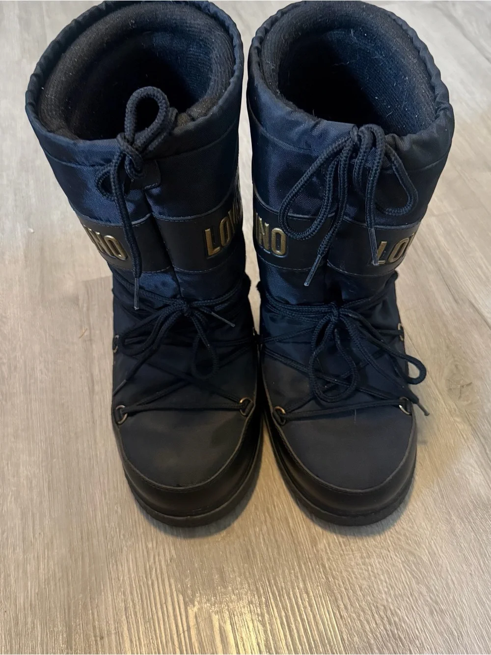 Love Moschino Black Logo Snow Boots - Sz 35-37| Cozy Winter Apres Ski